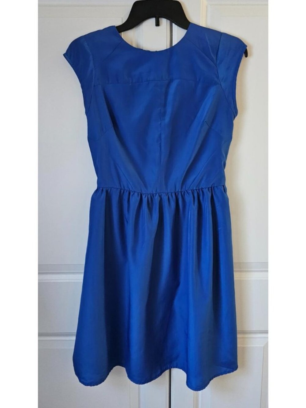 Royal Blue Scoop-Neck Cap-Sleeve